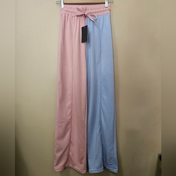 NWT South Beach Active Sweat Pants Women's Size 2 Pink/Blue Cotton Blend - Picture 1 of 5